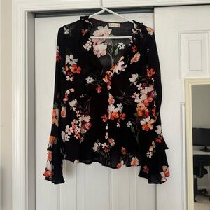Altar’d State Floral Black Blouse